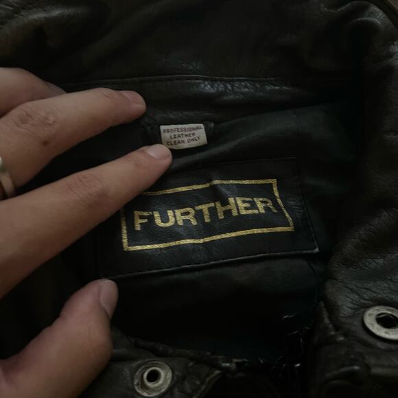 Vtg 80s Genuine Leather Moto Racers Jacket fits M - Picture 3 of 7